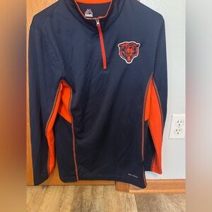 Majestic SMALL Chicago Bears performance, quarter zip, patch logo, w orange